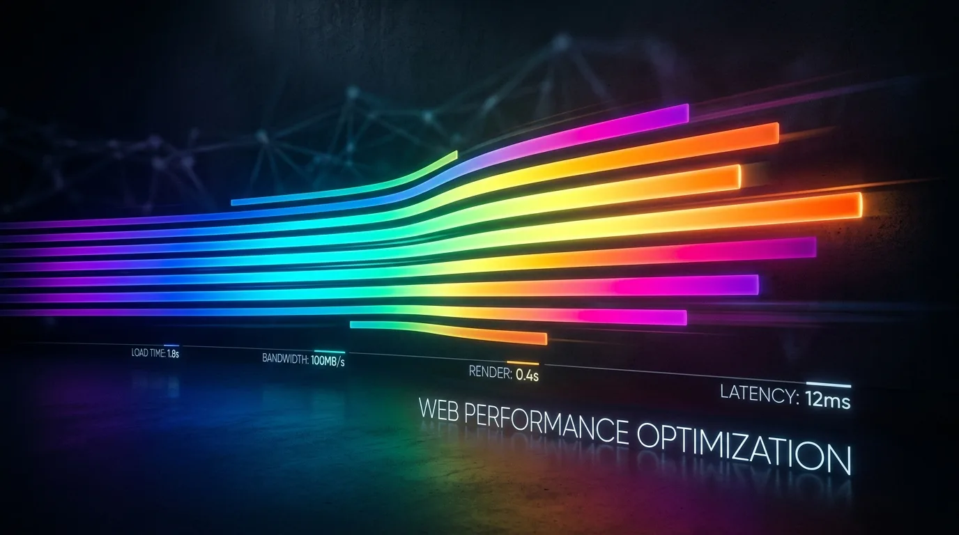 Abstract visualization of web performance and color spectrum